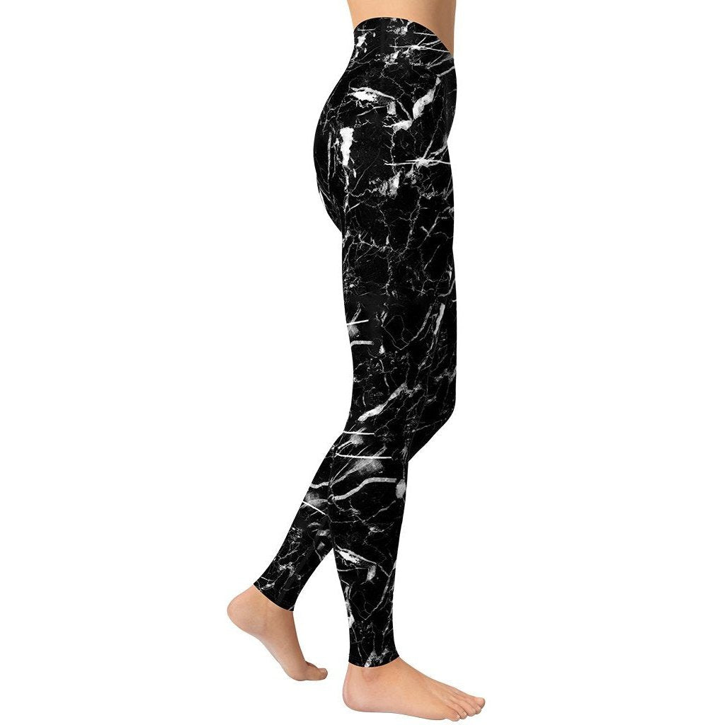 Black Marble Yoga Leggings