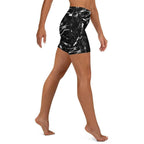 Black Marble Yoga Shorts