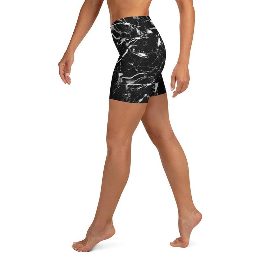 Black Marble Yoga Shorts