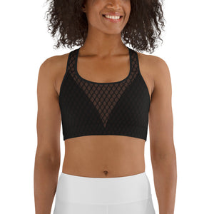 Black Mesh Sports Bra