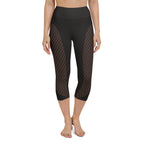 Black Mesh Yoga Capris
