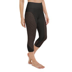 Black Mesh Yoga Capris