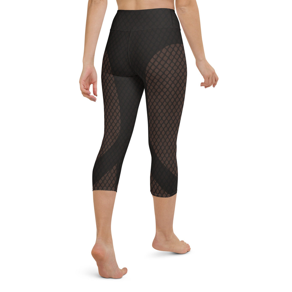 Black Mesh Yoga Capris