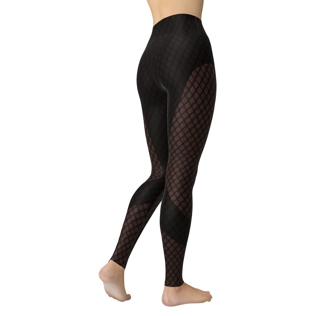 Black Mesh Yoga Leggings