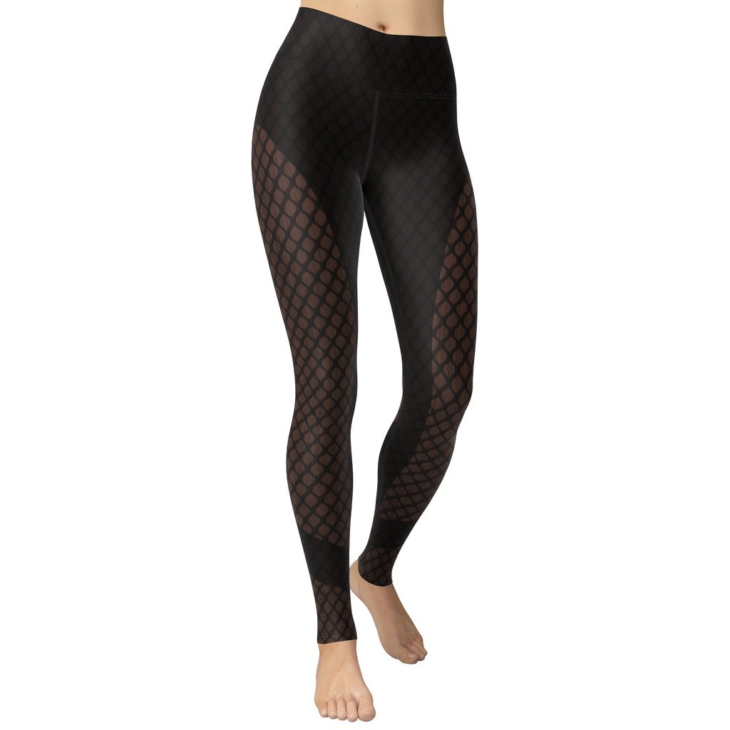 Black Mesh Yoga Leggings