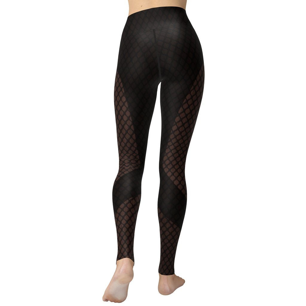 Black Mesh Yoga Leggings