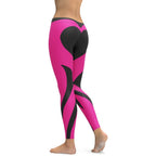 Black & Pink Heart Shaped Leggings