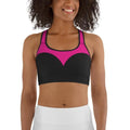 Black & Pink Heart Shaped Sports Bra