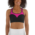 Black & Pink Heart Shaped Sports Bra
