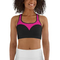 Black & Pink Heart Shaped Sports Bra