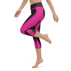 Black & Pink Heart Shaped Yoga Capris