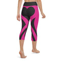 Black & Pink Heart Shaped Yoga Capris