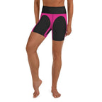 Black & Pink Heart Shaped Yoga Shorts