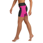 Black & Pink Heart Shaped Yoga Shorts