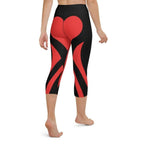 Black & Red Heart Shaped Yoga Capris
