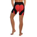 Black & Red Heart Shaped Yoga Shorts