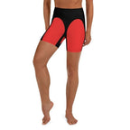 Black & Red Heart Shaped Yoga Shorts