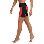 Black & Red Heart Shaped Yoga Shorts