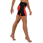 Black & Red Heart Shaped Yoga Shorts