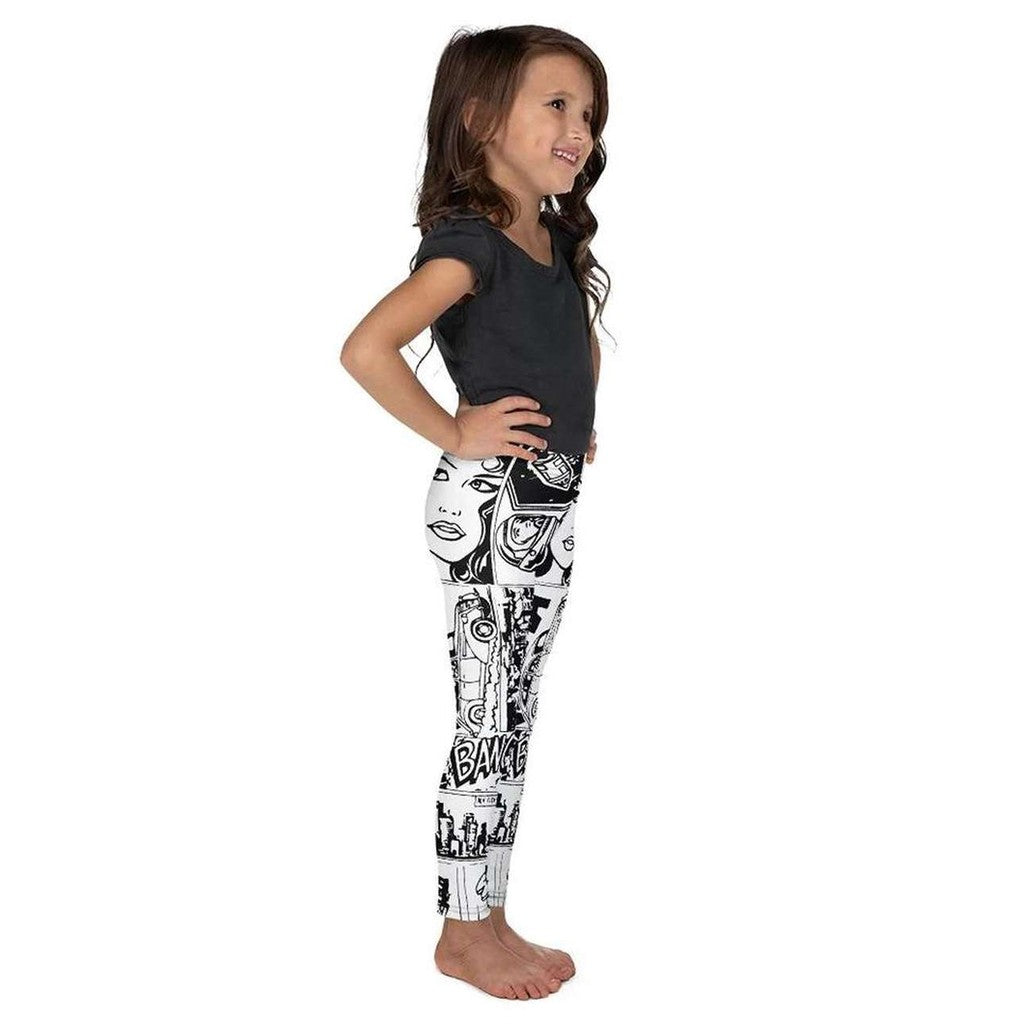 Black & White Comic Book Kid's Leggings