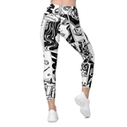 Black & White Comic Book Leggings With Pockets