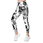 Black & White Comic Book Leggings With Pockets