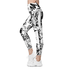 Black & White Comic Book Leggings With Pockets