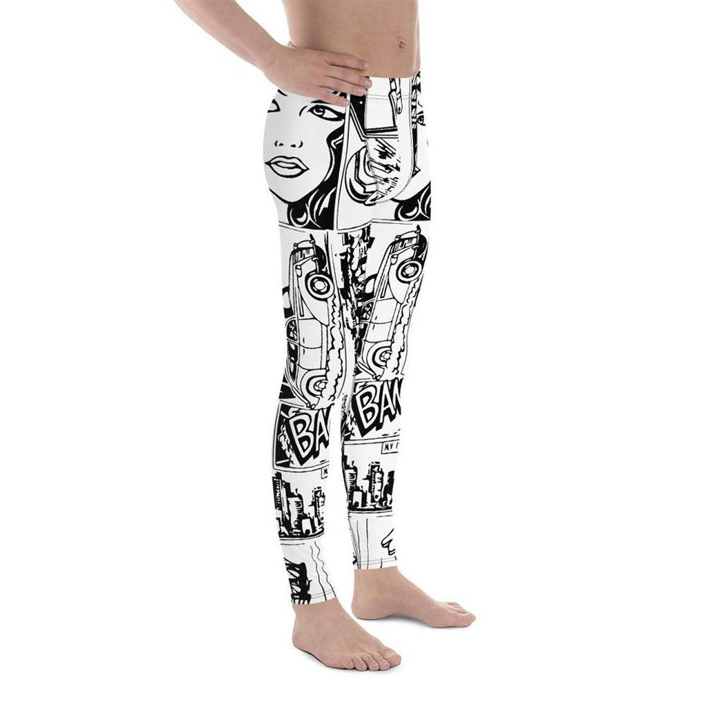 Black & White Comic Book Men's Leggings