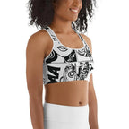 Black & White Comic Book Sports Bra