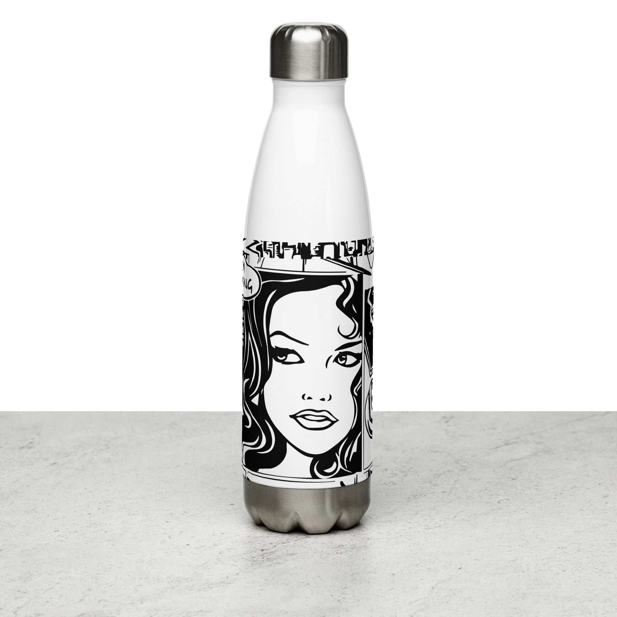 Black & White Comic Book Water Bottle