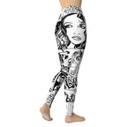 Black  & White Comic Book Yoga Leggings - FiercePulse - Premium Workout Leggings - Yoga Pants