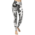 Black  & White Comic Book Yoga Leggings - FiercePulse - Premium Workout Leggings - Yoga Pants