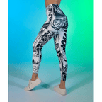 Black  & White Comic Book Yoga Leggings