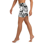 Black & White Comic Book Yoga Shorts