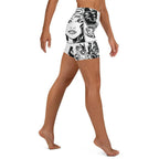 Black & White Comic Book Yoga Shorts