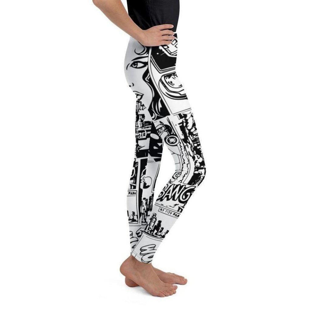 Black & White Comic Book Youth Leggings