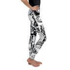 Black & White Comic Book Youth Leggings