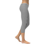 Black & White Houndstooth Print Capris