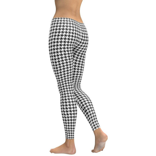 Black & White Houndstooth Print Leggings