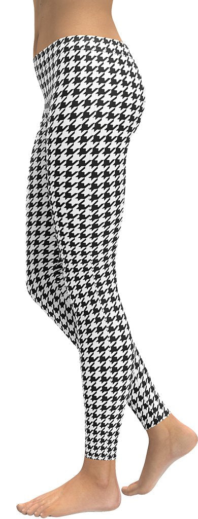 Black & White Houndstooth Print Leggings