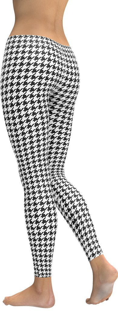 Black & White Houndstooth Print Leggings
