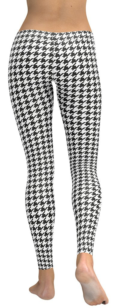 Black & White Houndstooth Print Leggings