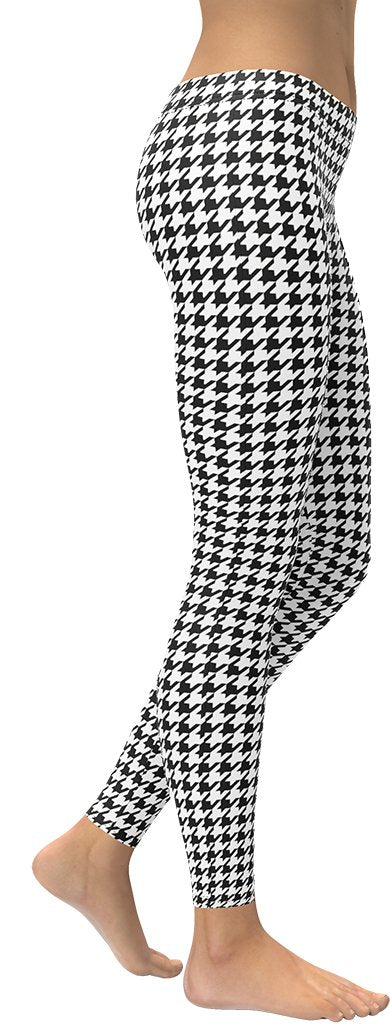 Black & White Houndstooth Print Leggings