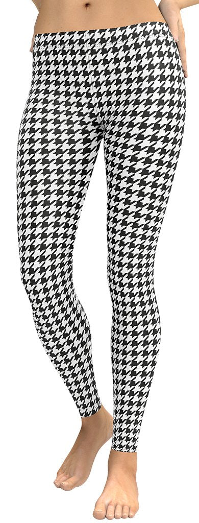 Black & White Houndstooth Print Leggings