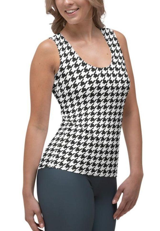 Black & White Houndstooth Tank Top