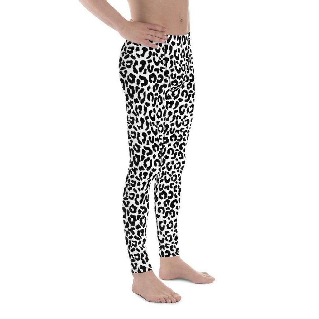 Black & White Leopard Men's Leggings