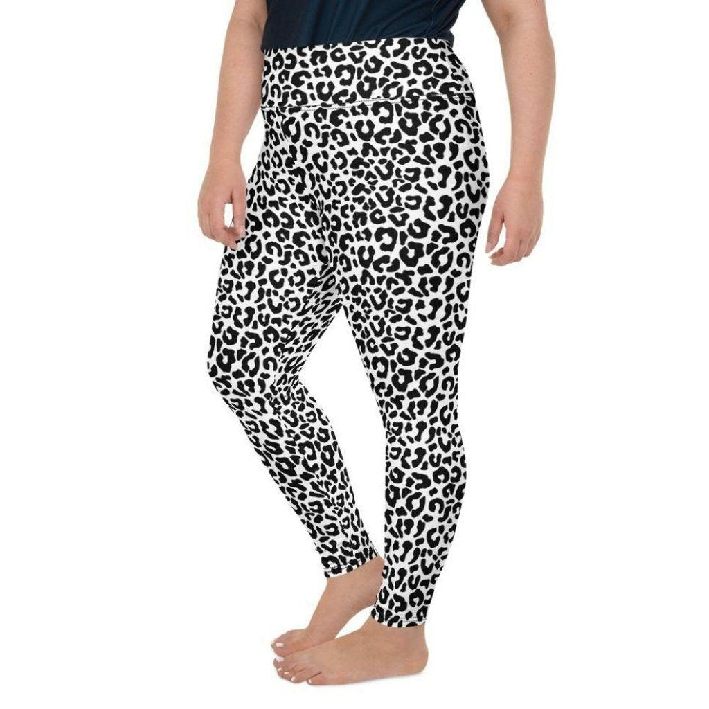 Black & White Leopard Plus Size Leggings