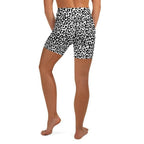 Black & White Leopard Yoga Shorts