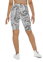 Black & White Marble Biker Shorts