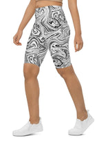 Black & White Marble Biker Shorts